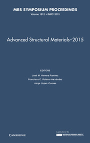 Couverture de l’ouvrage Advanced Structural Materials - 2015: Volume 1812