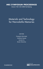 Couverture de l’ouvrage Materials and Technology for Nonvolatile Memories: Volume 1729