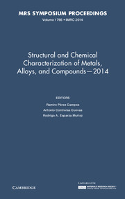 Couverture de l’ouvrage Structural and Chemical Characterization of Metals, Alloys, and Compounds – 2014: Volume 1766