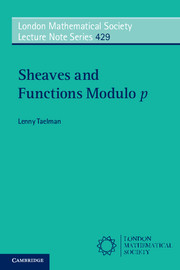 Couverture de l’ouvrage Sheaves and Functions Modulo p