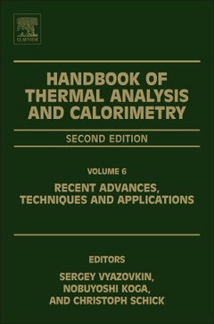 Couverture de l’ouvrage Handbook of Thermal Analysis and Calorimetry