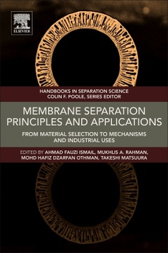Couverture de l’ouvrage Membrane Separation Principles and Applications