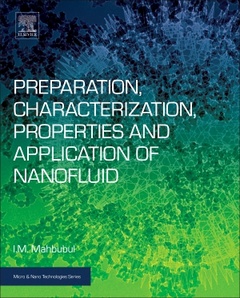 Couverture de l’ouvrage Preparation, Characterization, Properties, and Application of Nanofluid