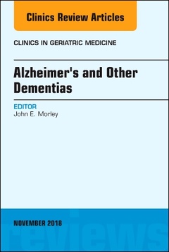 Couverture de l’ouvrage Alzheimer Disease and Other Dementias, An Issue of Clinics in Geriatric Medicine
