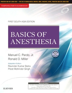 Couverture de l’ouvrage Basics of Anesthesia: First South Asia Edition