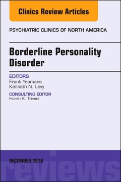 Couverture de l’ouvrage Borderline Personality Disorder, An Issue of Psychiatric Clinics of North America