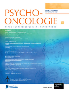 Couverture de l’ouvrage Psycho-Oncologie Vol. 12 N° 2 - Juin 2018