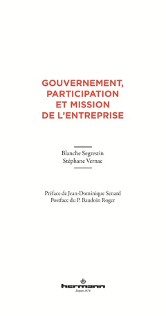 Cover of the book Gouvernement, participation et mission de l'entreprise