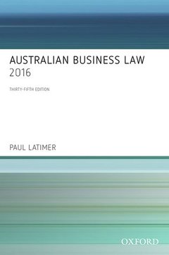Couverture de l’ouvrage Australian Business Law 2016