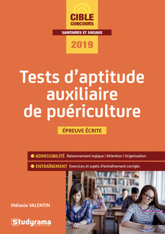 Couverture de l’ouvrage Tests d'aptitude auxiliaire de puériculture 2019