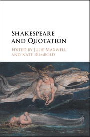 Couverture de l’ouvrage Shakespeare and Quotation