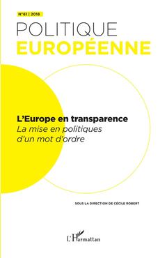 Couverture de l’ouvrage L'Europe en transparence