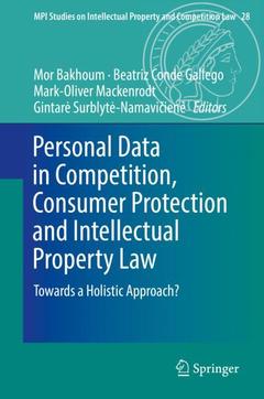 Cover of the book Personal Data in Competition, Consumer Protection and Intellectual Property Law