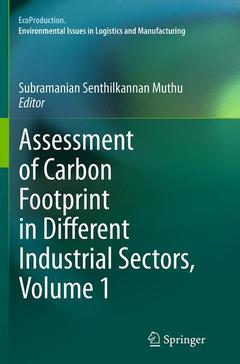 Couverture de l’ouvrage Assessment of Carbon Footprint in Different Industrial Sectors, Volume 1