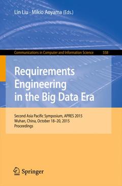 Couverture de l’ouvrage Requirements Engineering in the Big Data Era