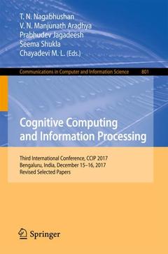 Couverture de l’ouvrage Cognitive Computing and Information Processing