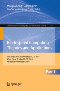 Couverture de l’ouvrage Bio-inspired Computing - Theories and Applications