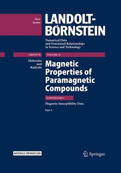 Couverture de l’ouvrage Magnetic Properties of Paramagnetic Compounds