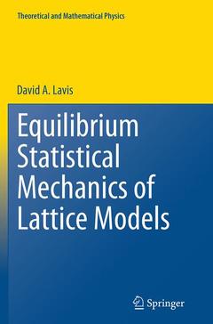 Couverture de l’ouvrage Equilibrium Statistical Mechanics of Lattice Models