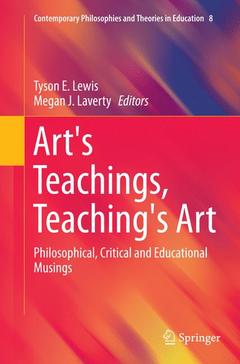 Couverture de l’ouvrage Art's Teachings, Teaching's Art