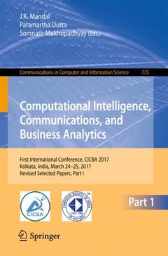 Couverture de l’ouvrage Computational Intelligence, Communications, and Business Analytics