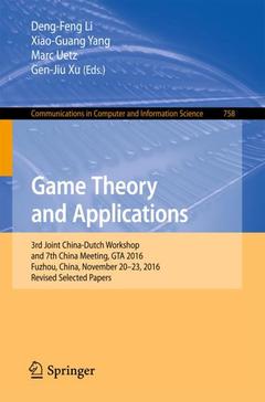 Couverture de l’ouvrage Game Theory and Applications