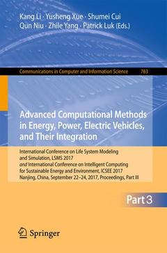 Cover of the book Advanced Computational Methods in Energy, Power, Electric Vehicles, and Their Integration