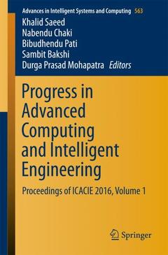 Cover of the book Progress in Advanced Computing and Intelligent Engineering