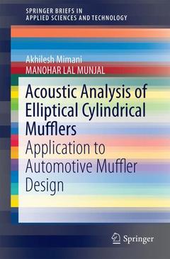 Cover of the book Acoustic Analysis and Design of Short Elliptical End-Chamber Mufflers