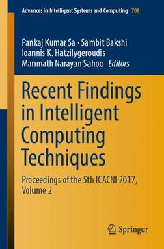 Couverture de l’ouvrage Recent Findings in Intelligent Computing Techniques 