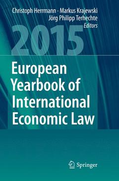 Couverture de l’ouvrage European Yearbook of International Economic Law 2015