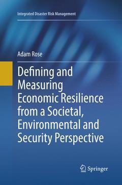 Couverture de l’ouvrage Defining and Measuring Economic Resilience from a Societal, Environmental and Security Perspective