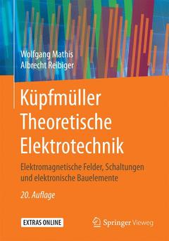 Couverture de l’ouvrage Küpfmüller Theoretische Elektrotechnik