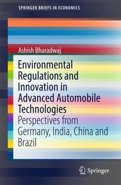 Couverture de l’ouvrage Environmental Regulations and Innovation in Advanced Automobile Technologies