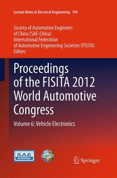 Couverture de l’ouvrage Proceedings of the FISITA 2012 World Automotive Congress