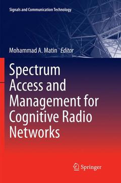 Couverture de l’ouvrage Spectrum Access and Management for Cognitive Radio Networks