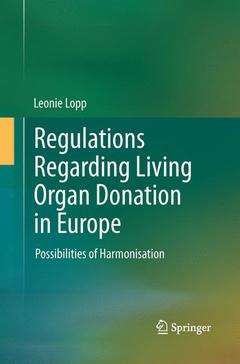 Couverture de l’ouvrage Regulations Regarding Living Organ Donation in Europe