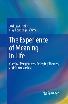 Couverture de l’ouvrage The Experience of Meaning in Life