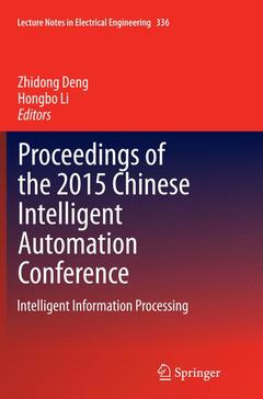 Cover of the book Proceedings of the 2015 Chinese Intelligent Automation Conference