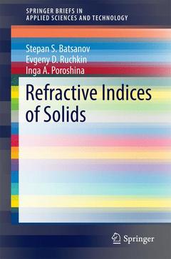 Couverture de l’ouvrage Refractive Indices of Solids
