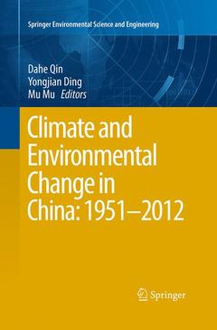 Couverture de l’ouvrage Climate and Environmental Change in China: 1951-2012