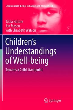 Couverture de l’ouvrage Children’s Understandings of Well-being