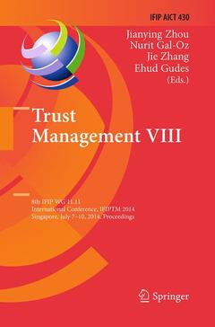 Couverture de l’ouvrage Trust Management VIII