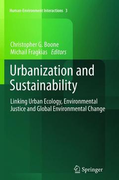 Couverture de l’ouvrage Urbanization and Sustainability