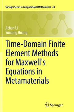 Couverture de l’ouvrage Time-Domain Finite Element Methods for Maxwell's Equations in Metamaterials