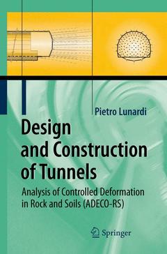 Couverture de l’ouvrage Design and Construction of Tunnels