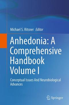 Couverture de l’ouvrage Anhedonia: A Comprehensive Handbook Volume I