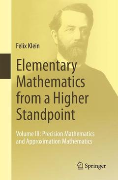 Couverture de l’ouvrage Elementary Mathematics from a Higher Standpoint