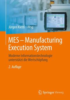 Couverture de l’ouvrage MES - Manufacturing Execution System