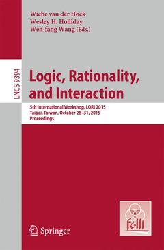 Couverture de l’ouvrage Logic, Rationality, and Interaction
